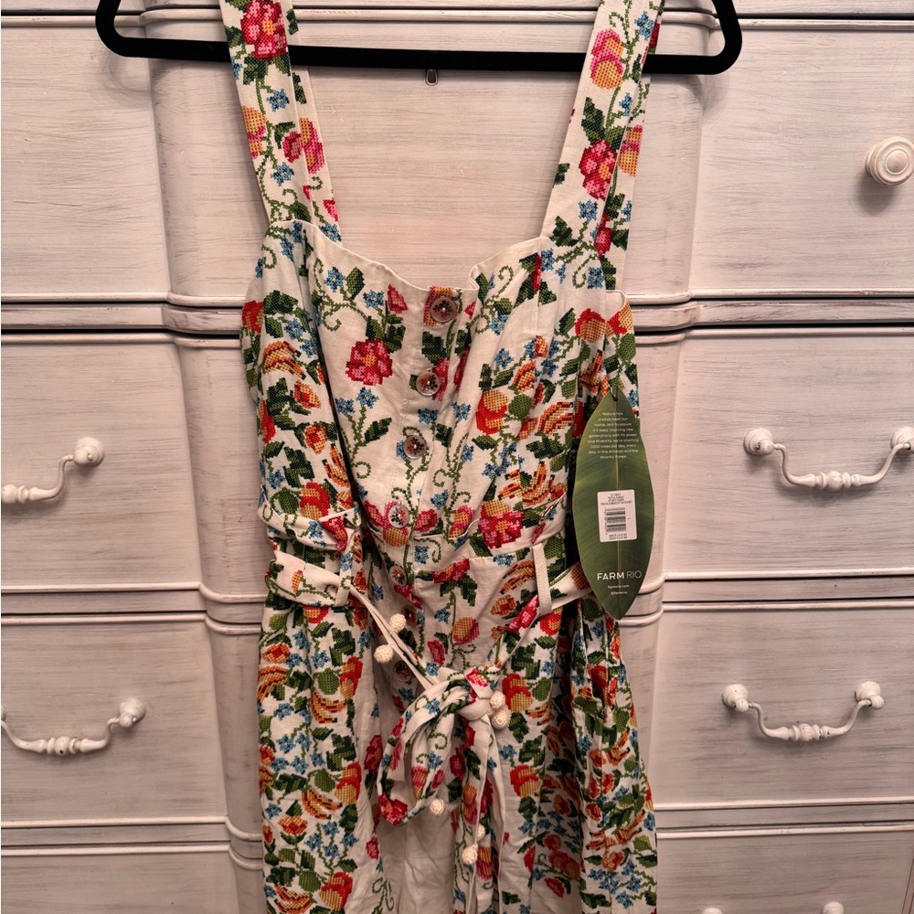 FARM Rio Tropical Romance Off White Romper NWT - Picture 5 of 9